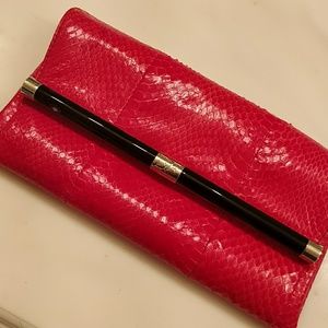 DVF red clutch